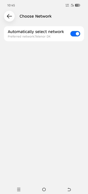 Turn off Automatically select network