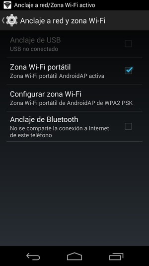 El teléfono ha sido configurado para su uso como módem