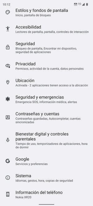 Desplácese y seleccione Sistema