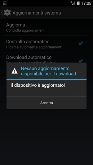 Se il tuo telefono è aggiornato, seleziona Accetta