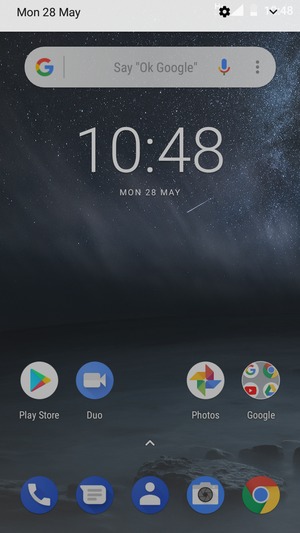 Slide down the top menu