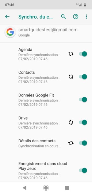 Vos informations seront synchronisées