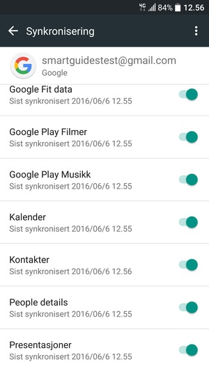 Forsikre deg om at Kontakter er valgt
