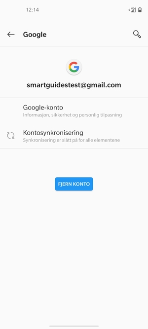 Velg Kontosynkronisering