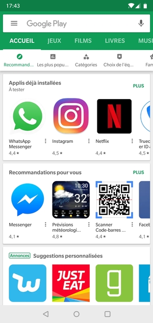 Sélectionnez la barre de Recherche