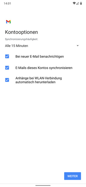 Wählen Sie WEITER
