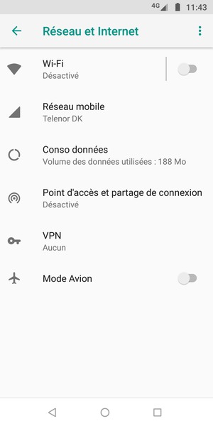 Sélectionnez Réseau mobile