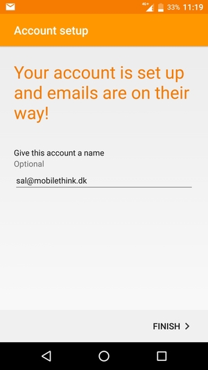 Give your account a name and select FINISH