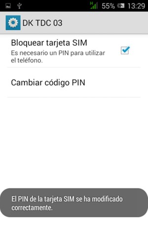 Su PIN de la tarjeta SIM ha sido cambiado
