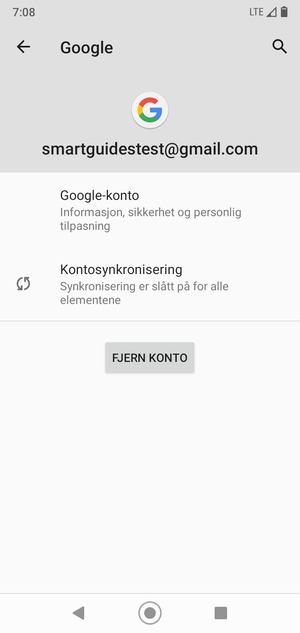 Velg Kontosynkronisering