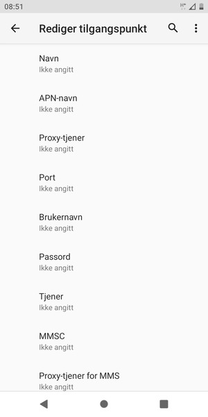 Skriv inn internett-informasjon