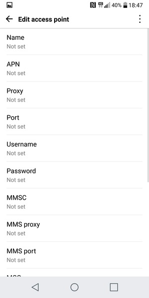 Enter Internet information