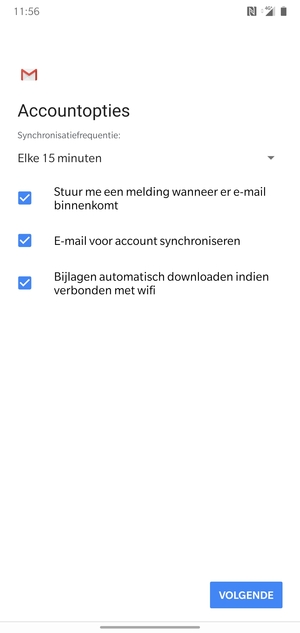 Selecteer VOLGENDE