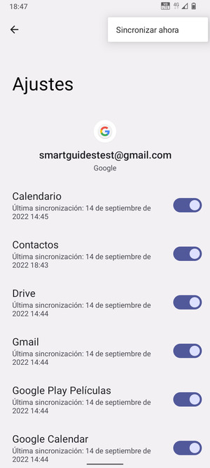 Seleccione Sincronizar ahora