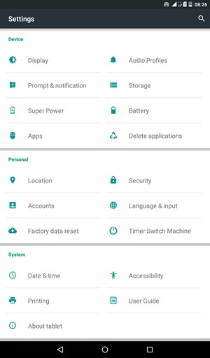 Scroll to and select  Accounts