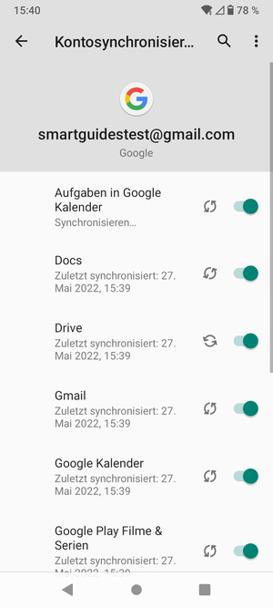Ihre Daten werden synchronisiert