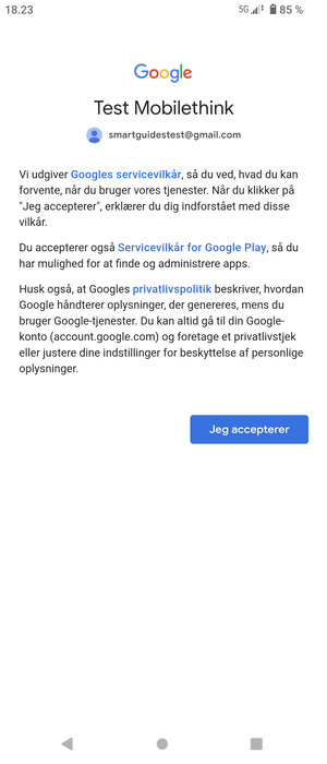 Vælg Jeg accepterer