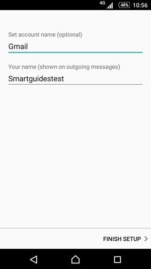 Give your account a name and enter your name. Select FINISH SETUP