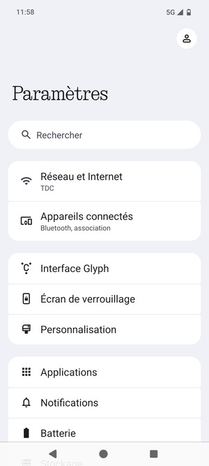 Sélectionnez Réseau et Internet