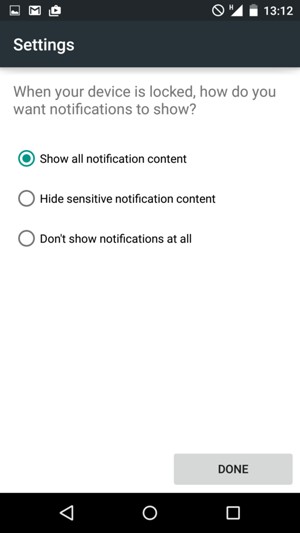 Select your preferred option and select DONE