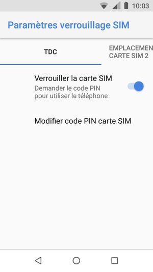 Sélectionnez Public puis Modifier code PIN carte SIM