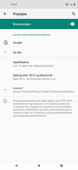 Slå av Bruk posisjon