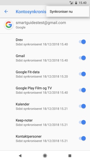Vælg Synkroniser nu