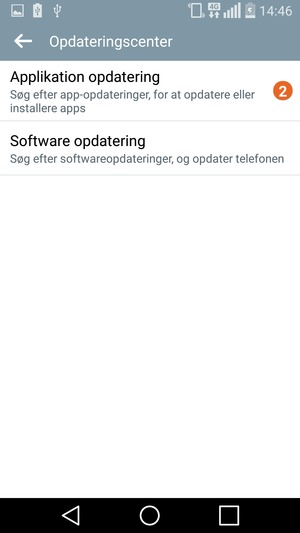 Vælg Software opdatering