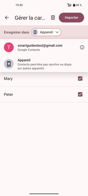 Sélectionnez votre compte Google