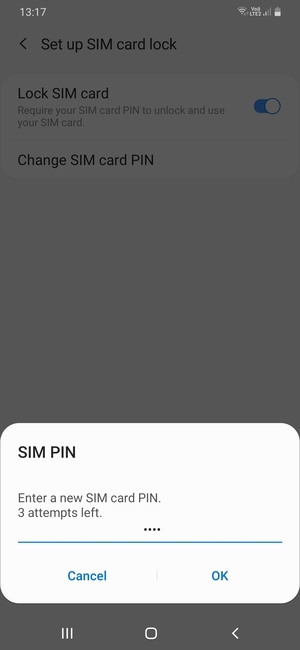 Enter your New SIM card PIN and select OK