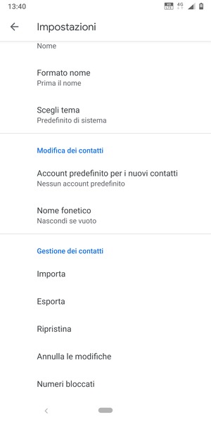 Scorri e seleziona Importa