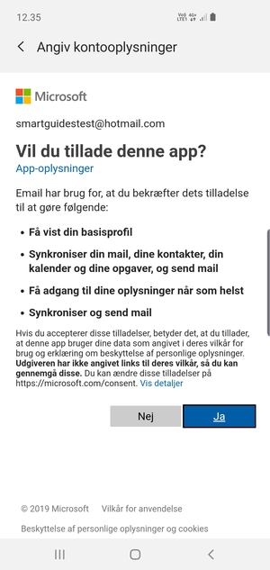 Vælg Ja