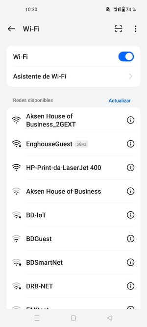 Seleccione la red inalámbrica a la que desea conectarse