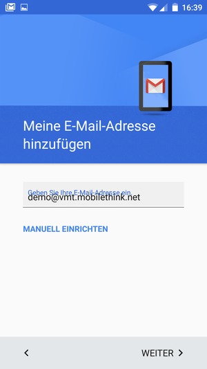 Geben Sie Ihre E-Mail-Adresse ein und wählen Sie WEITER