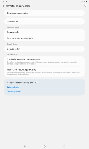 Sélectionnez Gestion des comptes