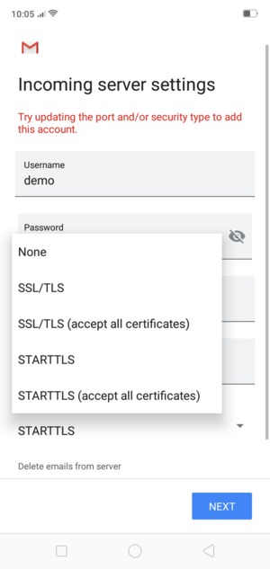 Select None and NEXT