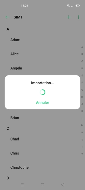 Vos contacts vont être enregistrés sur votre compte Google et dans votre téléphone lors de la prochaine synchronisation de Google.