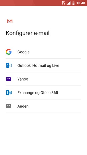 Vælg Outlook, Hotmail og Live