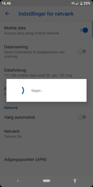 Afvent at søgningen er afsluttet