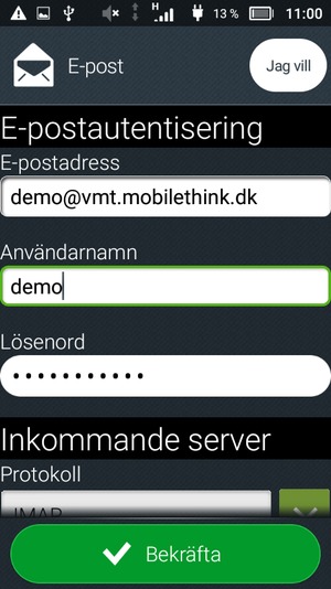 Ange Användarnamn