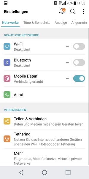 Wählen Sie Netzwerke und Wi-Fi