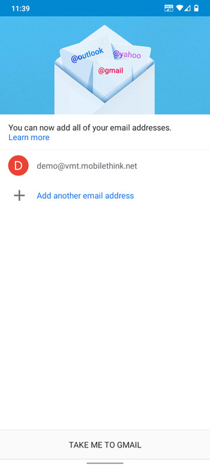 Select TAKE ME TO GMAIL