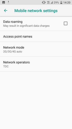 To change network if network problems occur, select Network operators