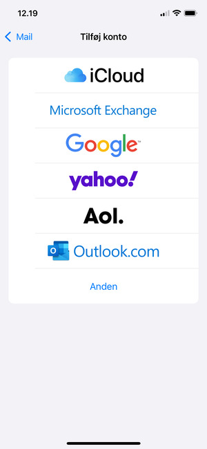 Vælg Outlook.com