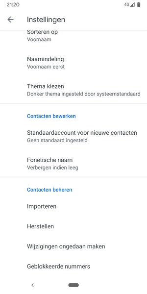 Scroll naar en selecteer Importeren