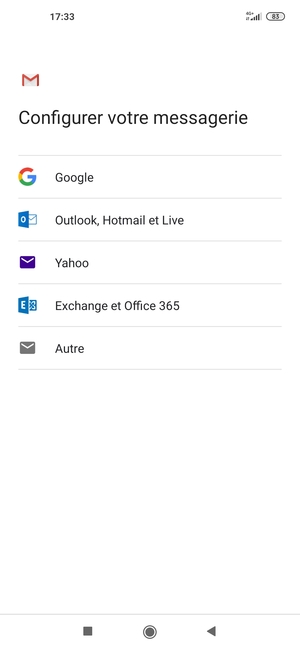 Sélectionnez Google