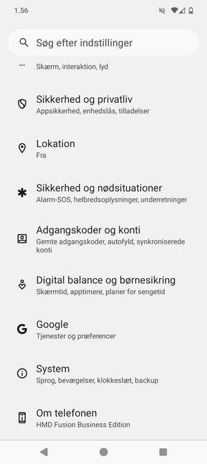 Scroll til og vælg System