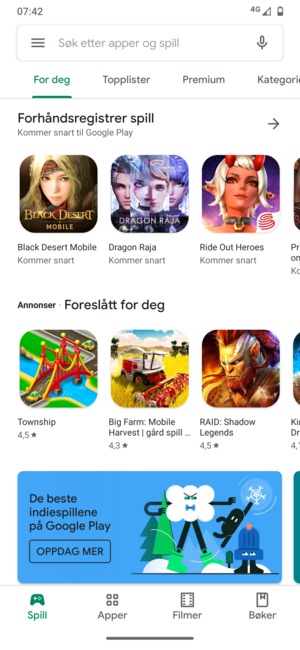 Velg søkefelt