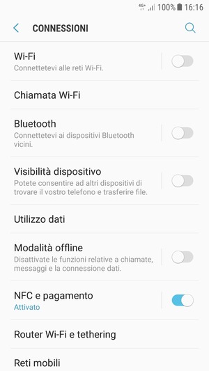 Seleziona Wi-Fi
