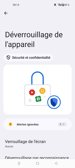 Sélectionnez Verrouillage de l'écran